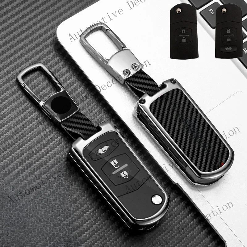 Z+ Zinc Alloy Leather TPU Car Key Fob Case Cover For Mazda 2 3 6 CX-7 CX-9 MX5 RX8