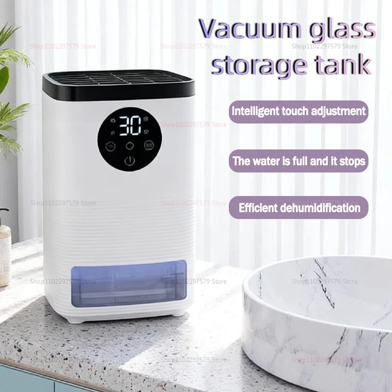 Deshumidificador Digital con parada automática, alarma completa de agua, Control de pantalla táctil, eliminación eficiente de humedad para el hogar, bodega y dormitorio