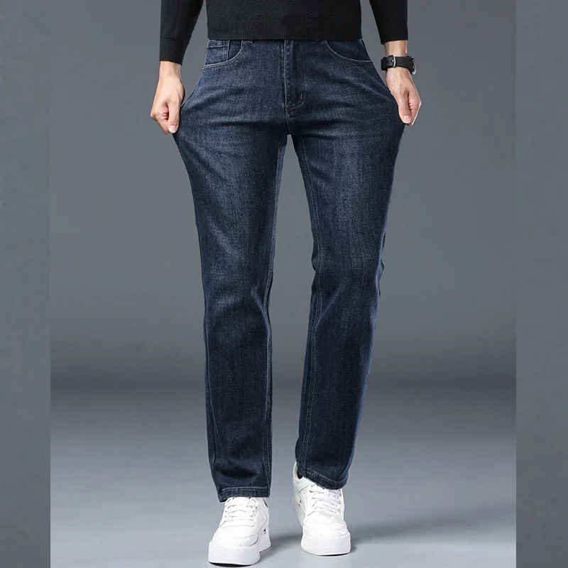 2025 Men's Slim fit Denim Pants With High Quality Guarantee High-end Brand Blue Gray Black Gray Two Colors