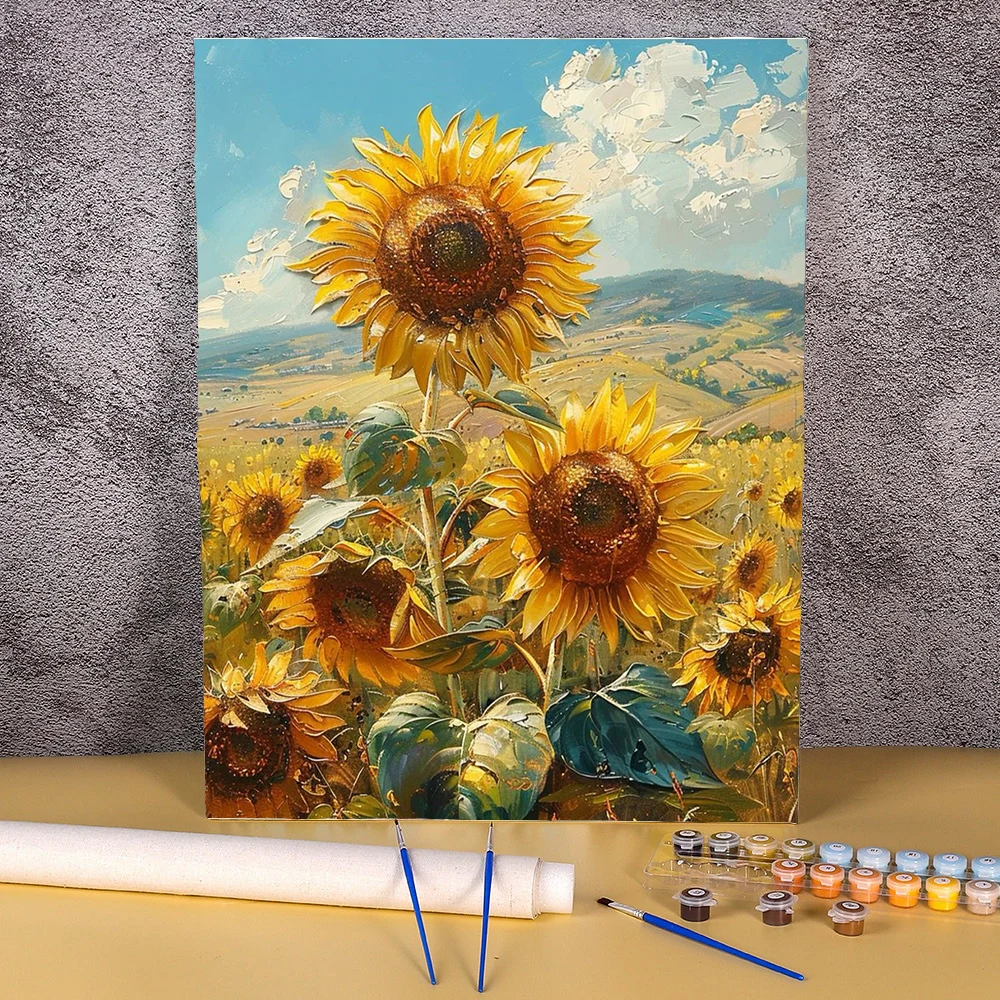 

Painting By Number Kits Sunflowers Landscape Home Decor Kids Painting By Numbers Drawing On Canvas HandPainted Art DIY Gift