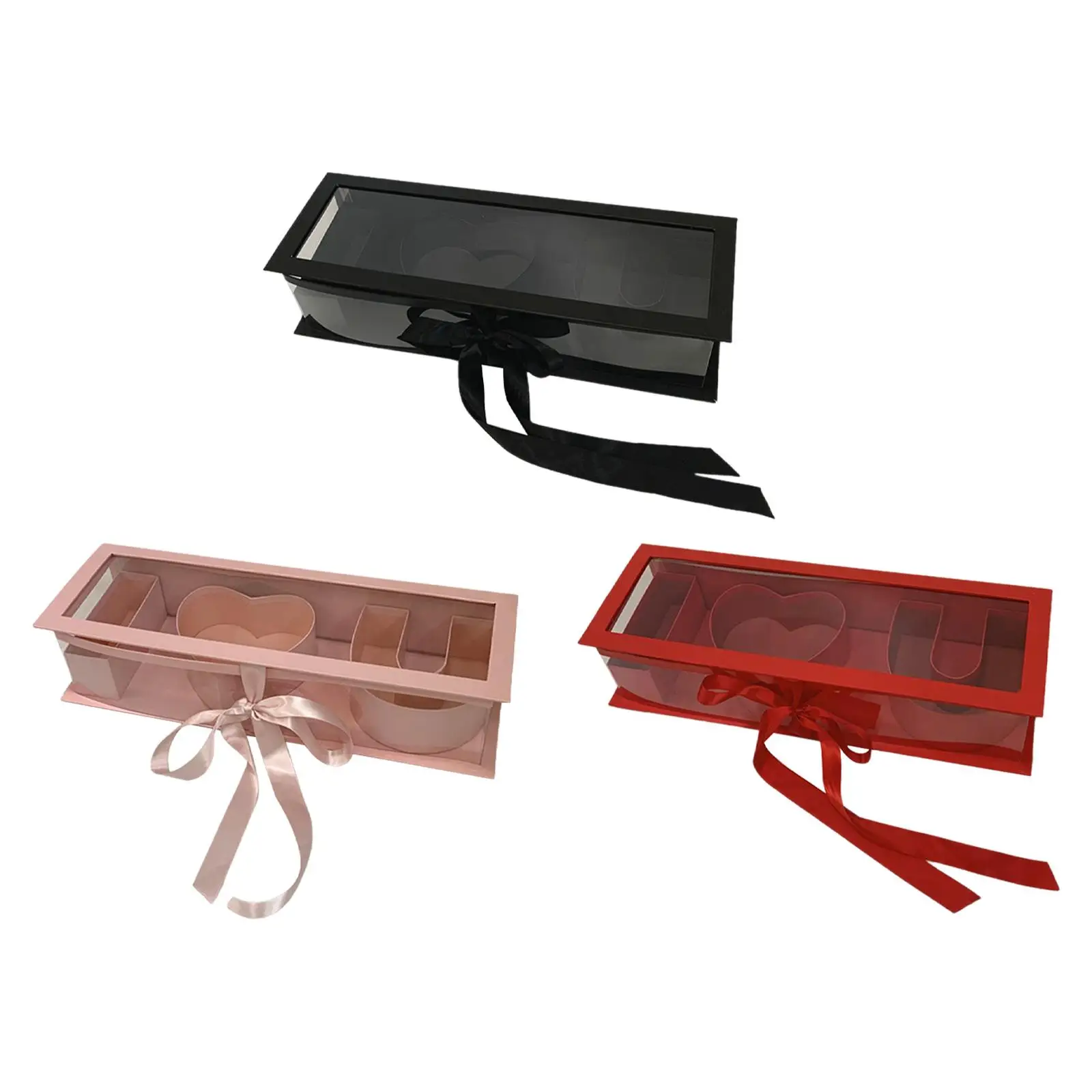 กล่องของขวัญลายดอกไม้เปล่าสำหรับคุณแม่มีตัวอักษรเติมได้ฝาใสสามารถมองเห็นได้สำหรับงานเฉลิมฉลองดอกไม้งานฝีมือ DIY