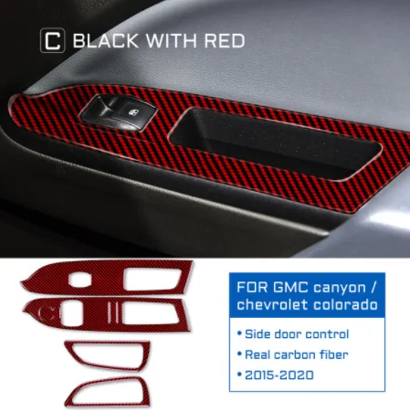 

Car Window Switch Panel Frame Cover Real 3D Carbon Fiber Sticker for Chevrolet Colorado 2015-2020 LHD RHD Interior Upgrade Kit