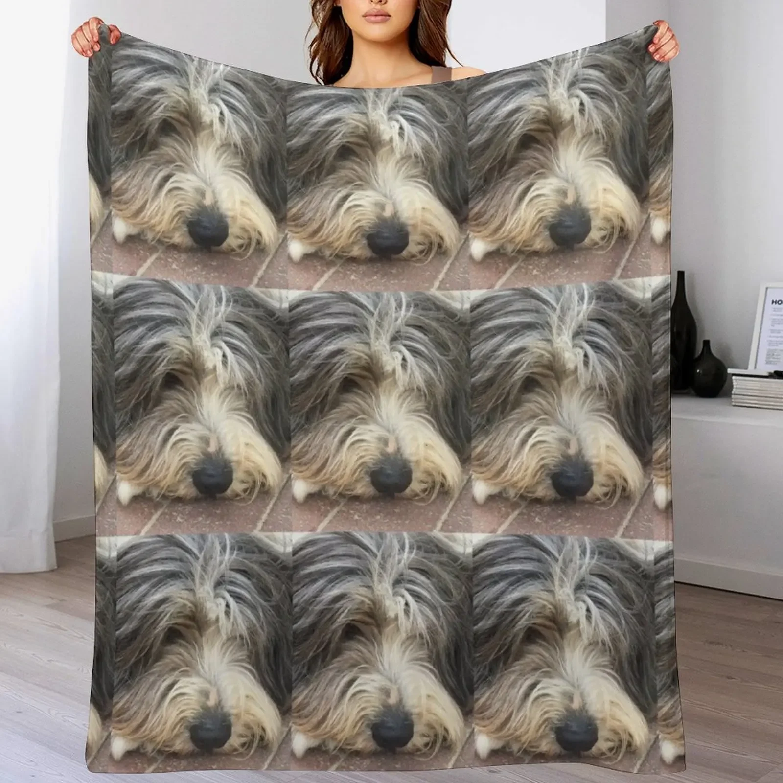 Bearded Collie Nap Time - Always got one eye open just in case! Throw Blanket Tourist anime Thermal Blankets