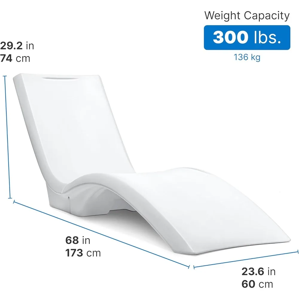 كرسي حمام السباحة Step2 Vero، مقاوم للبهتان، أثاث فناء مقاوم للماء، كرسي صالة حمام السباحة لرف الشمس، يستخدم في حمامات السباحة مع أرفف #3