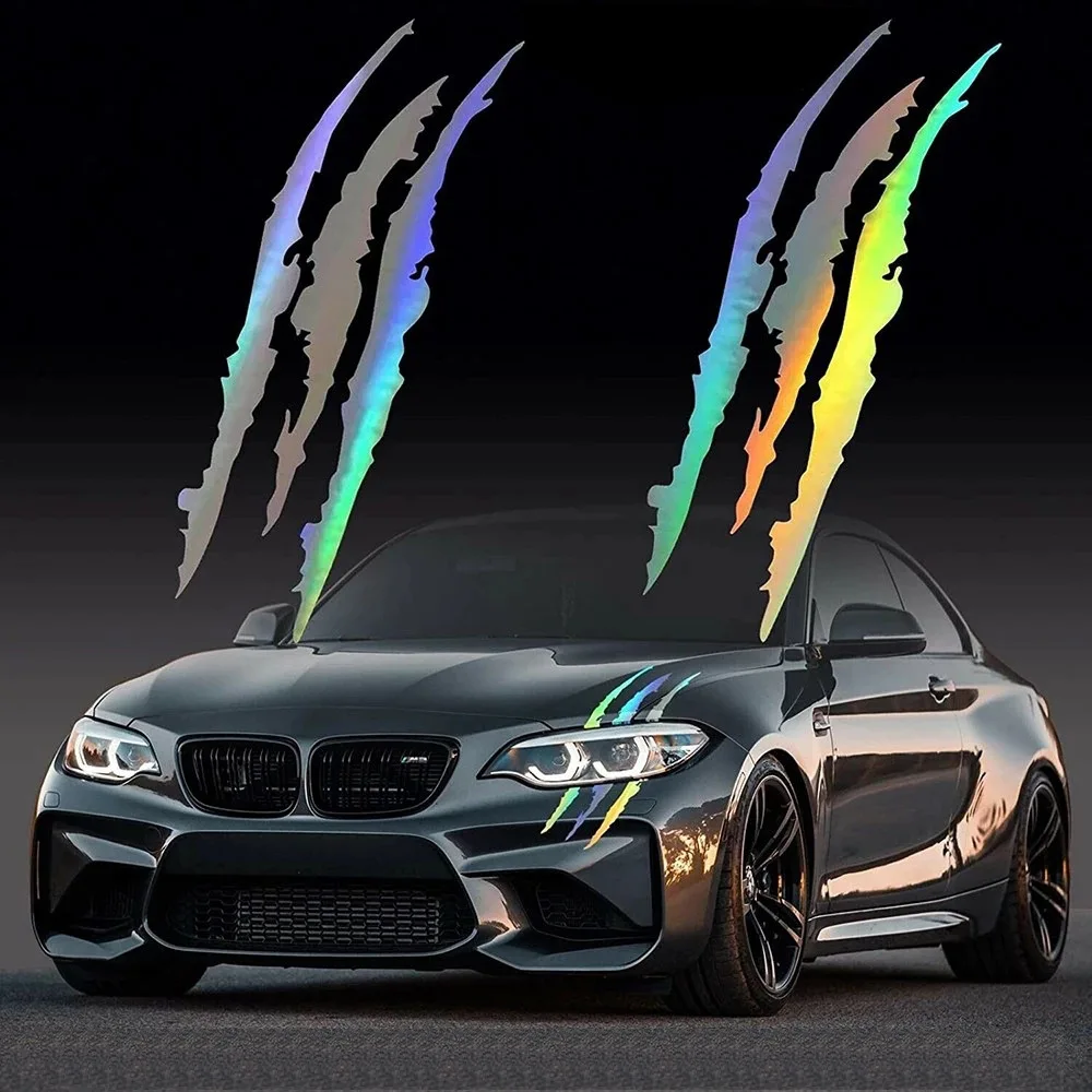 

Auto Car Sticker Reflective Monster Claw Marks Scratch Stripe Auto Headlight Decal Dinosaur Raptor Paw Marks Car Accessories