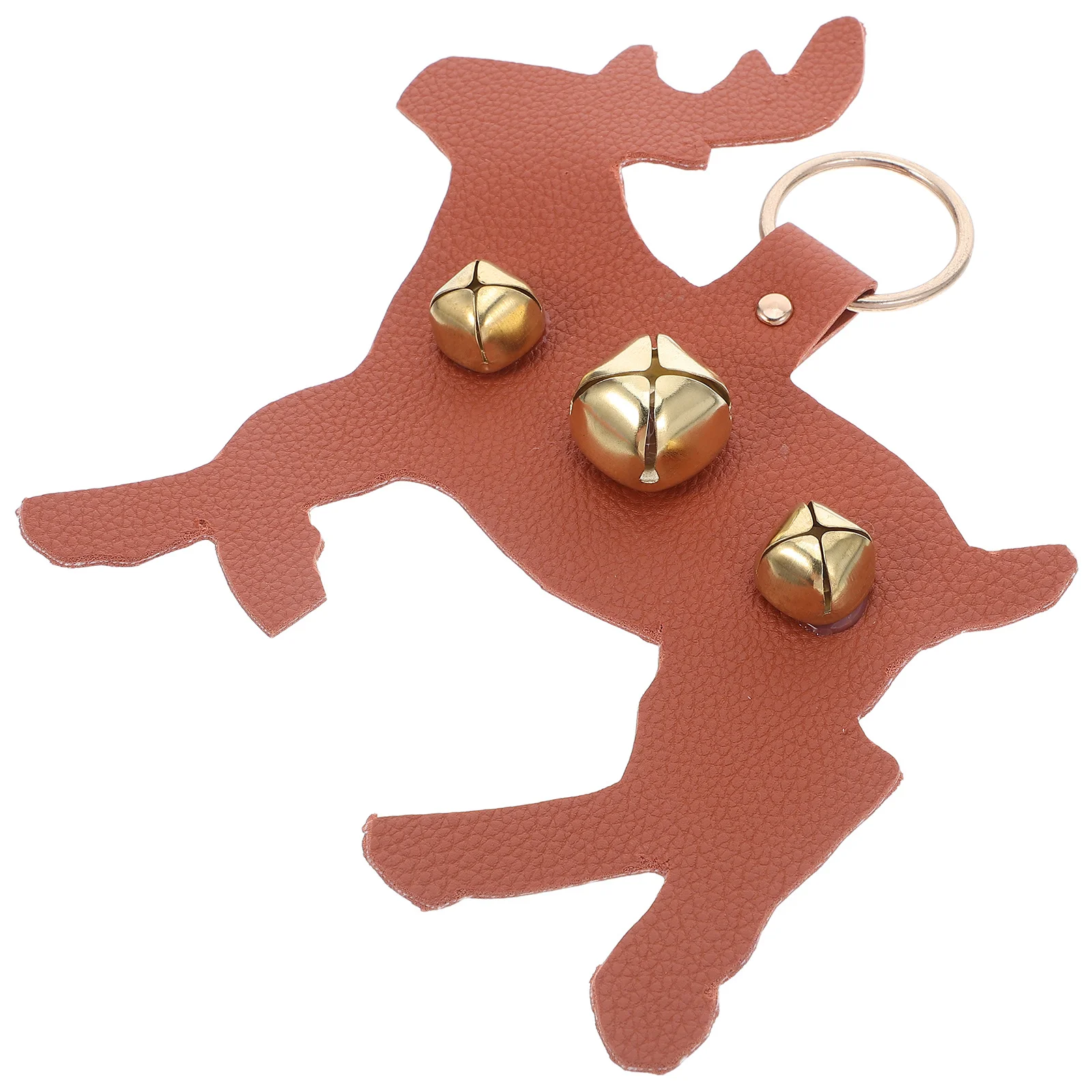 

PU Reindeer Christmas Door Knob Hanger Sleigh Bells Decorative Entryway Bell Holiday Door Decor Winter Festive Jingle Bell