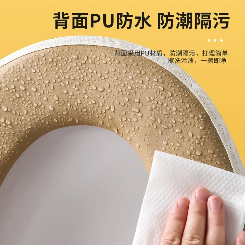 Toilet Seat Cushion Thickening Winter Essential Universal Models Washable Zipper Type Toilet Seat Stickers Waterproof Paste Type