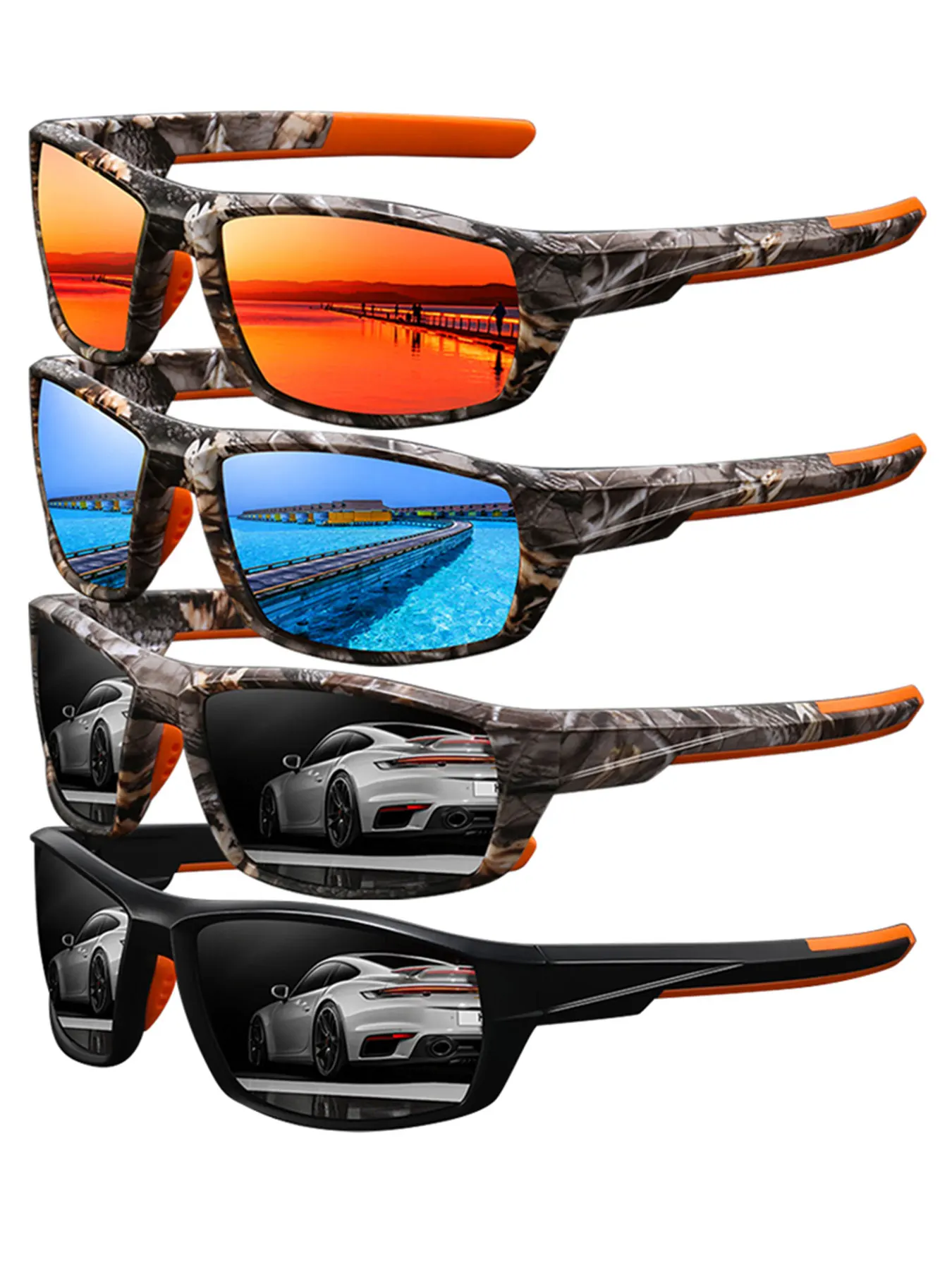 AliExpress SNQP 4 PCS Fashion Vintage Pattern Fishing Driving Cycling Men Women Running Mountaineering Sport Protective Glasses