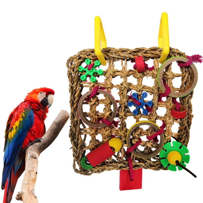 

1PC Parrot Natural Grass Climbing Net Bird Toys Climbing Toys Gnawing Toys Parrot Toy Pet Supplies Accessories