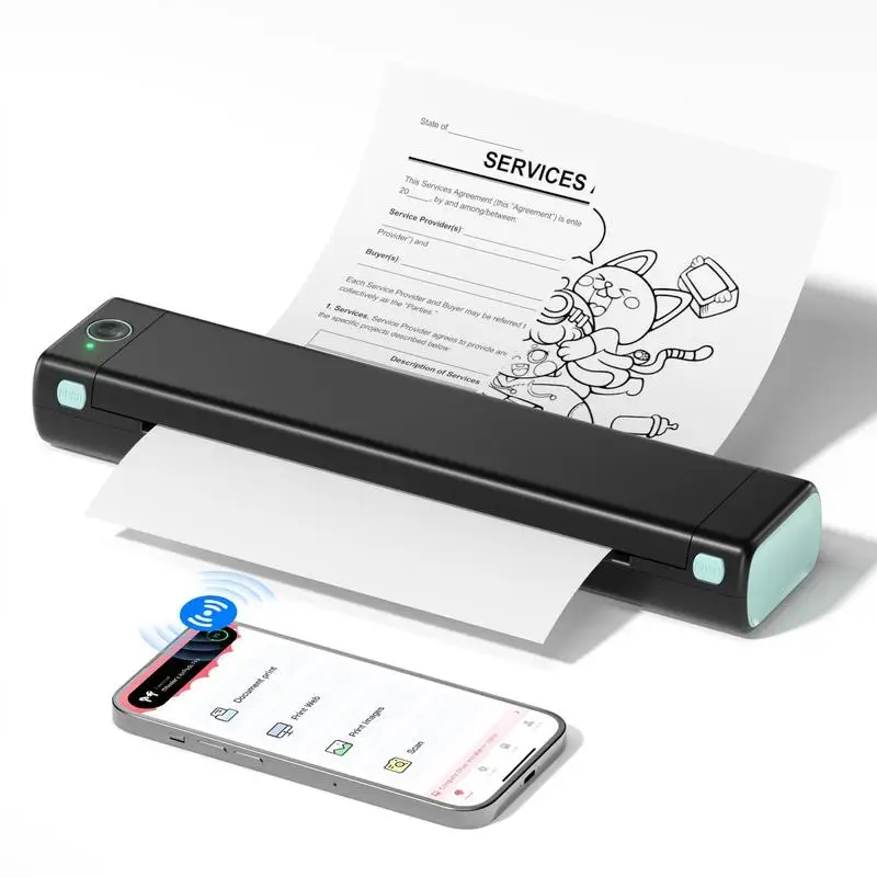 

Термопринтер Phomemo M08F BT. Подставки 8,5 x 11 дюймов, бесчернильные, портативные для путешествий/офиса/дома.