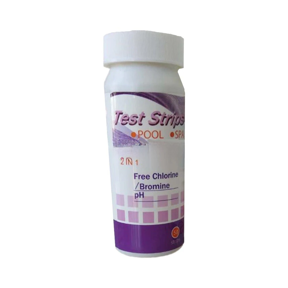 Swimming Pool Tester Pool Test Strips 2-in-1 Functionality Fast Color Change Easy To Read Results Compact Bottle Design