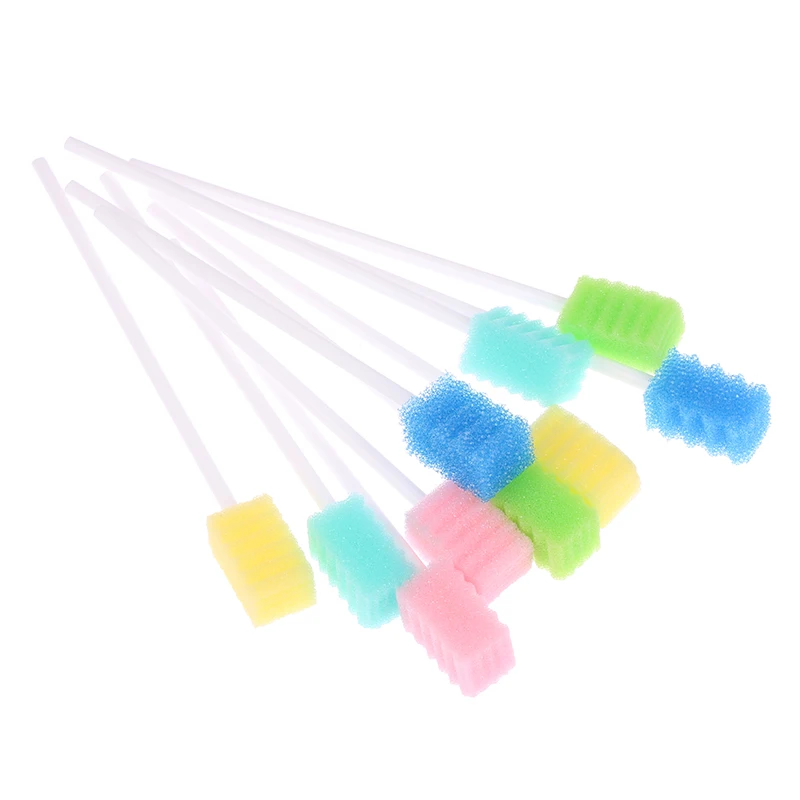 10Pcs Tooth Cleaning Mouth Dental Disposable Teeth Clean Oral Care Sponge Swab Little Sponge Brush