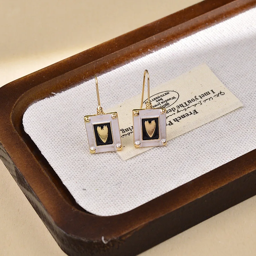 diy-accessories-european-and-american-ins-new-valentine's-day-retro-square-love-pendant-earrings-fashionable-versatile-high-temp