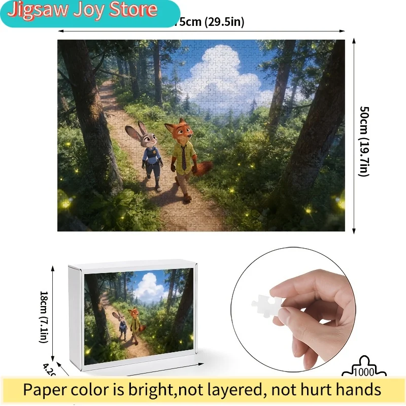 1000 stuks Disney Zootopia Judy Hopps en Nick Wild posterpuzzel |   Familie-entertainment, woondecoratie, verjaardagspuzzel, hersenpuzzel