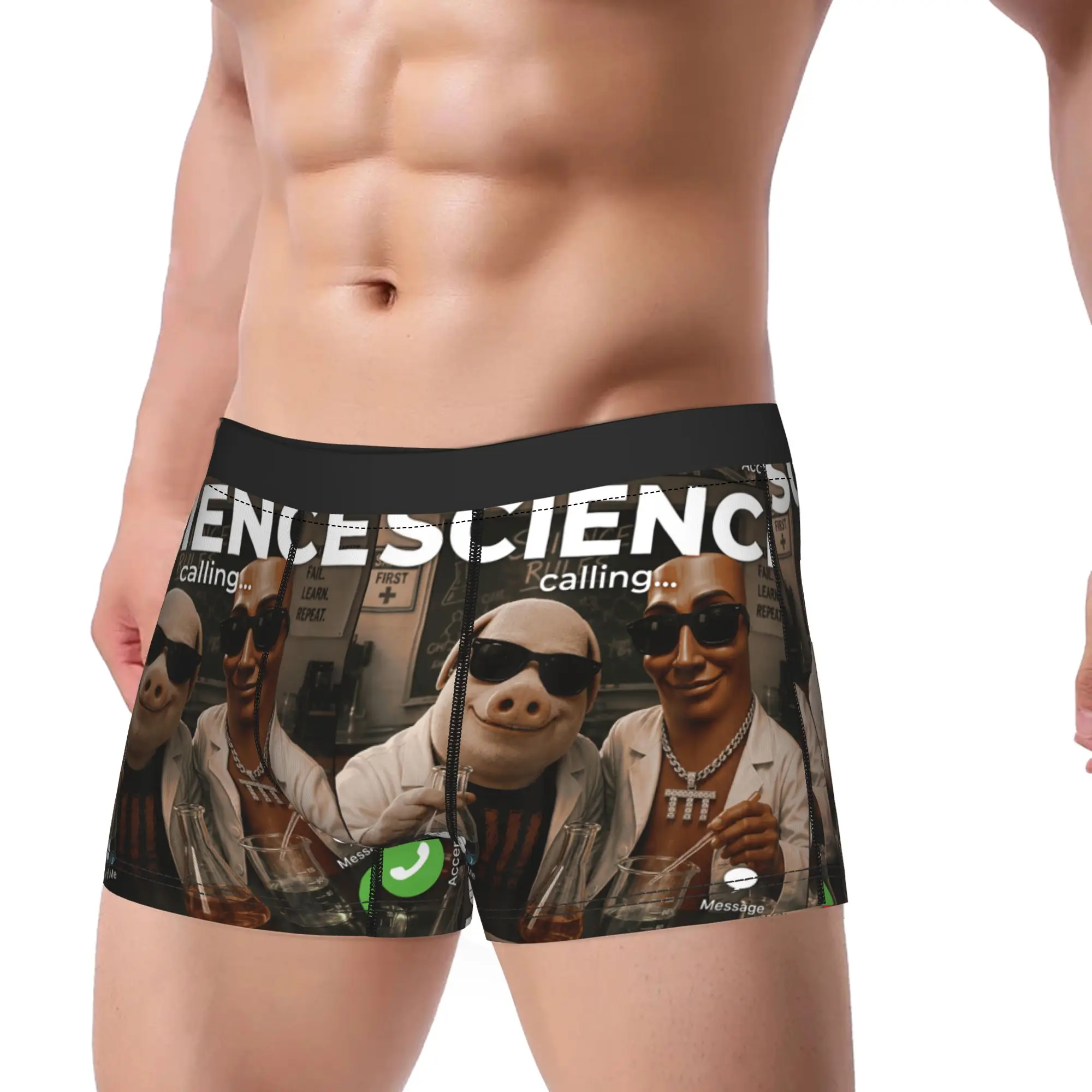 Lab Experiment Bros Tung Sahur John Pork Science Lab Meme Shorts Briefs Underwear Men Sexy Soft Trunk Custom Plus Size Panties