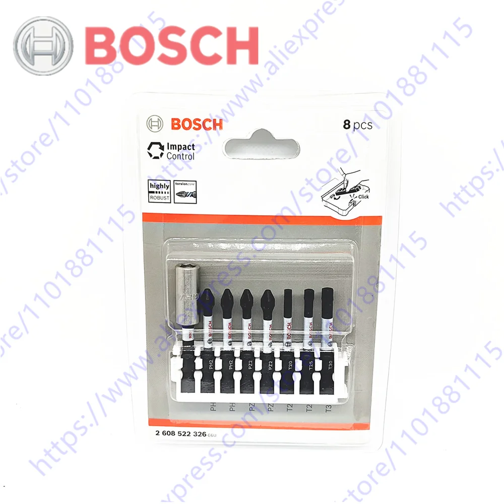 

Bosch impact control drill bit set 50 mm PH2 PZ2 T20 T25 T30 magnetic support for electric drill