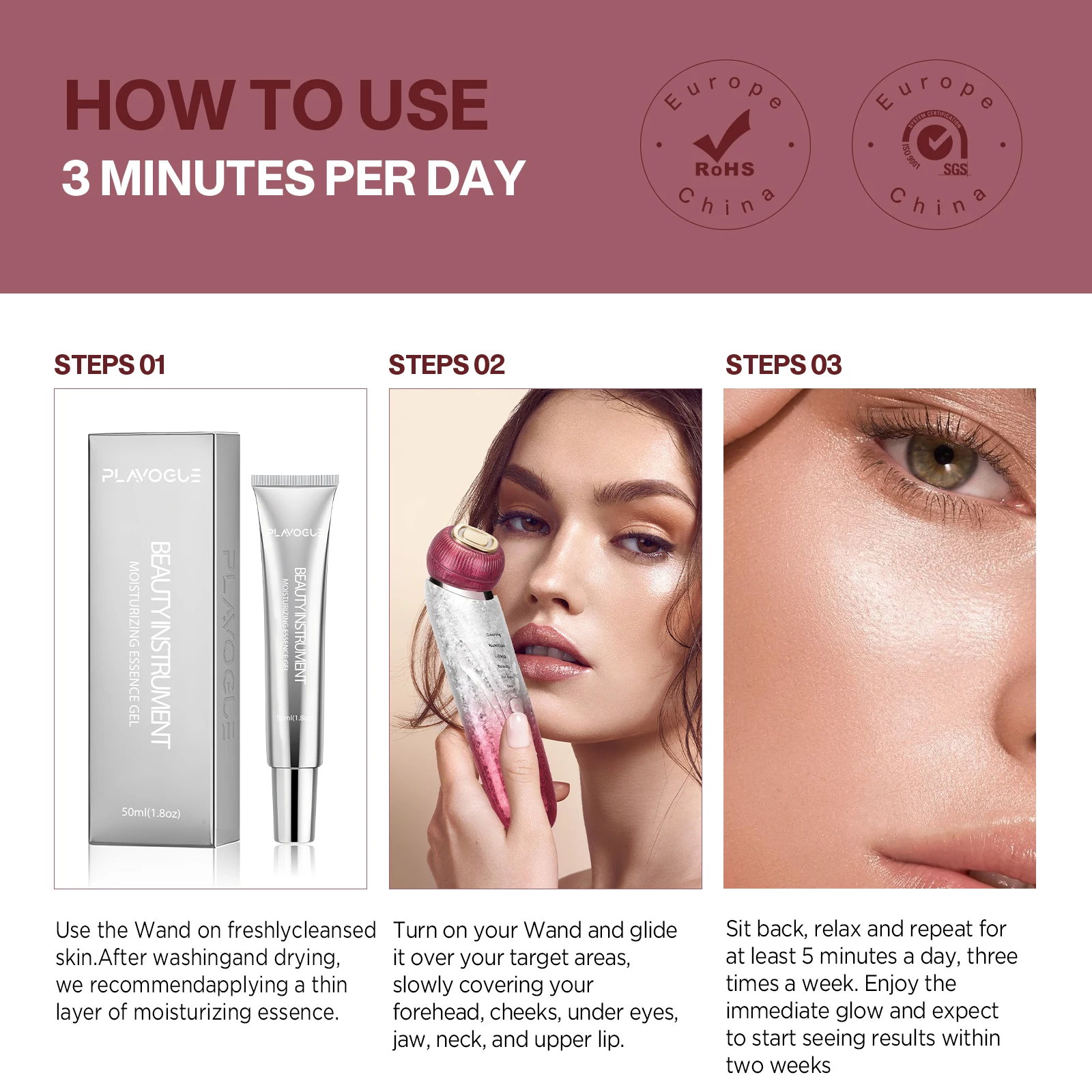 เครื่องนวดหน้า อุปกรณ์ดูแลผิวหน้า ชาร์จ USB ได้ ใช้ได้กับทั้งคอและใบหน้า สำหรับผู้หญิงและผู้ชาย