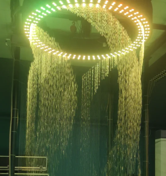 Commercial Fountain Stainless Steel Eco-friendly Double Water Curtain System Indoor Landmark Water Spray