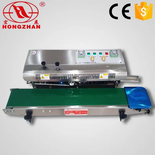 Continuous seal machine for biscuit candy food PE POF PP film packing bag pouch pocket sack sachet continue sealing machine