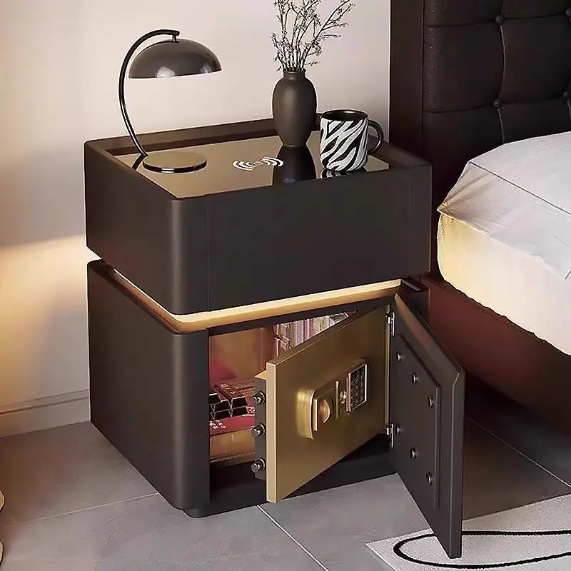 Safe integrated simple modern bedroom storage locker bedside cabinet