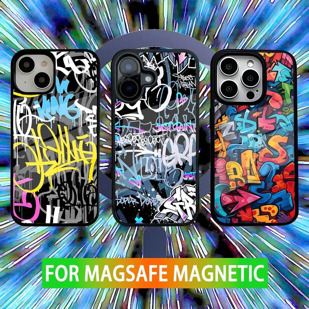 

Cool Colorful Graffiti Phone Case For iPhone 16,15,14,13,12,11,Pro,Max,Plus,Mini,SE New Magsafe Magnetic Wireless Charging