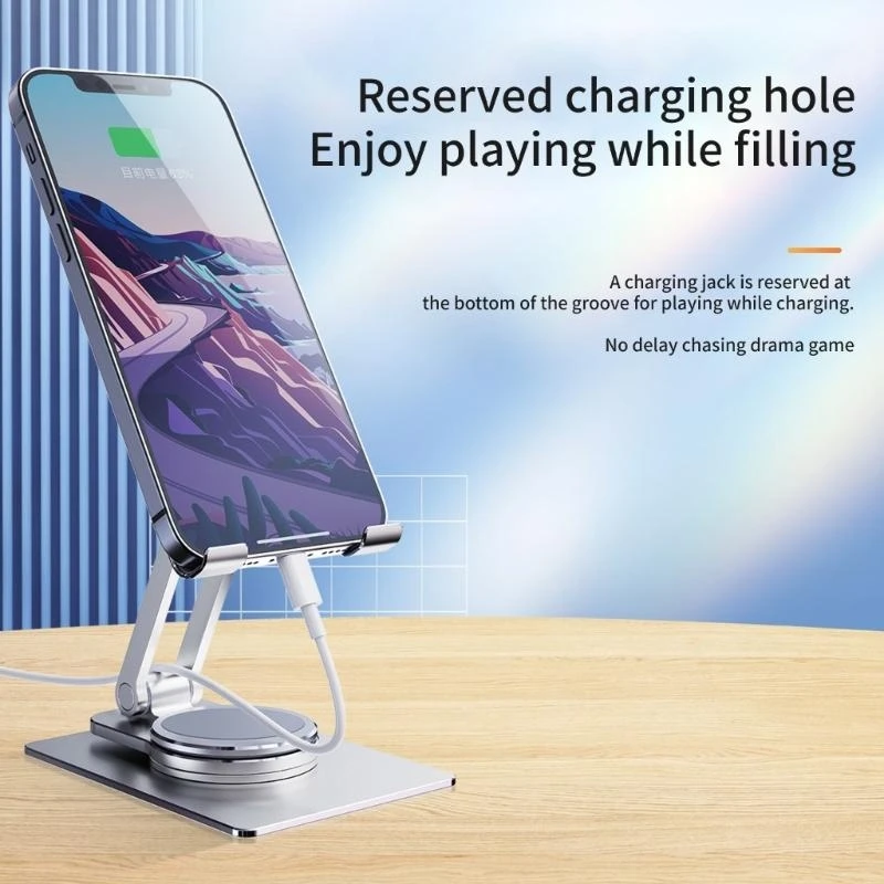 Портативный телефонный кронштейн Cradle 360 ​​градусов ротационные складные складные таблетки для таблеток на рабочем столе на