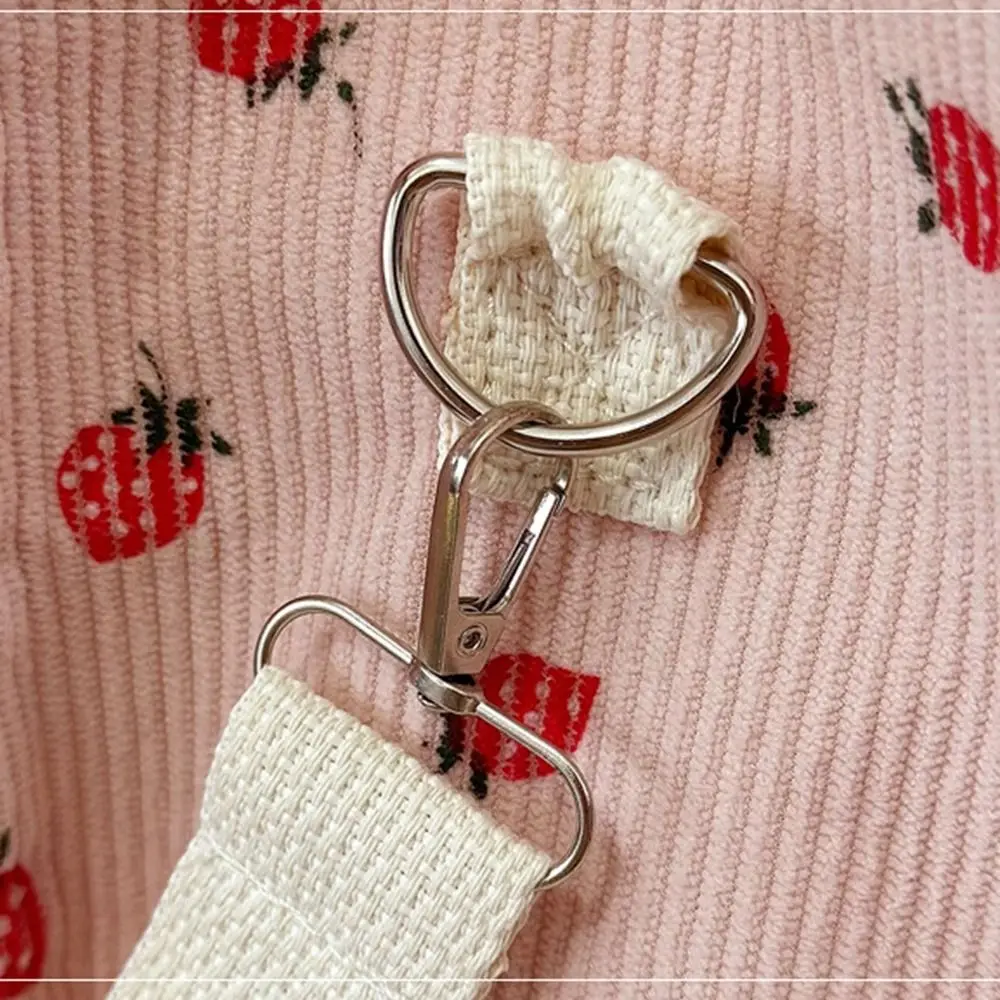 Casual Large Capacity Bow Tote Bag Cute Strawberry Corduroy Handbag Korean Style Printied Travel Bag Girls/Female
