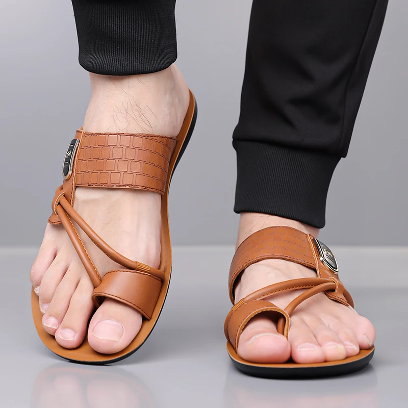 

Men's Casual Flip Flops Fashion Beach Shoes Men Summer Non-Slip Flat Slides Mens Slippers Indoor House Shoes Man Male Slipper