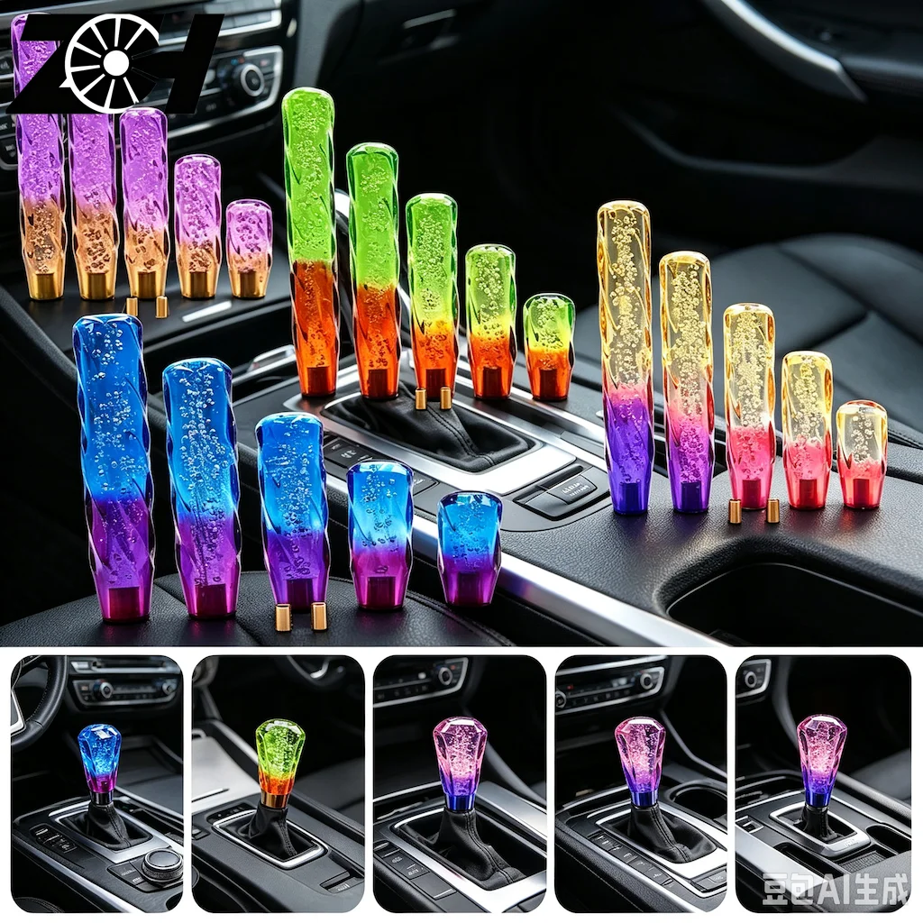 10 15 20 25 30cm Car Bubble Crystal Resin Cover Gear Shifter Knob Manual Round Ball Shape Shifter Handle Stick Head Lever AT MT