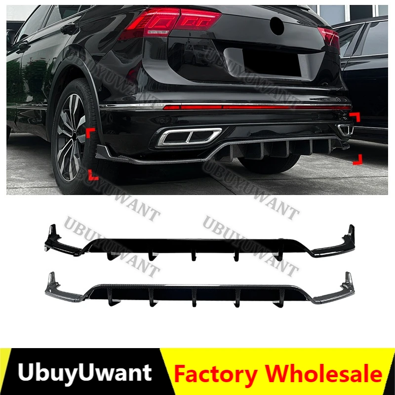 2021 2022 2023 Für Volkswagen VW Tiguan MK2 R Line Auto Heckstoßstangen-Diffusor Splitter Spoiler Hecklippe Karosserie-Kit