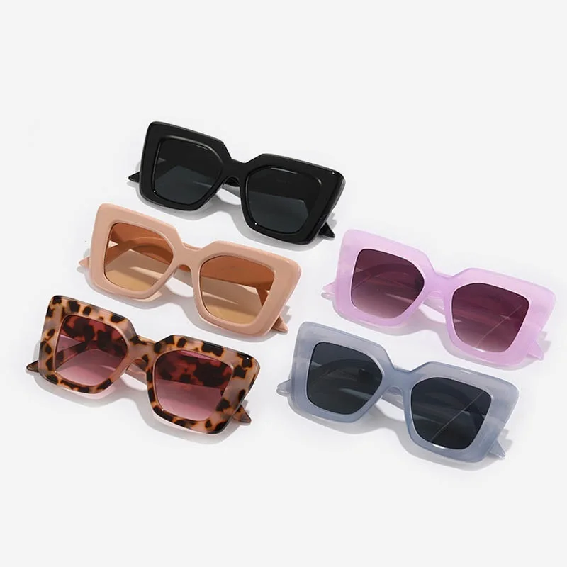 Classic Design Square Shades Sunglasses Women Men Traveling Grey Leopard Cat Eye Sun Glasses Woman Retro Glasses zonnebril dames