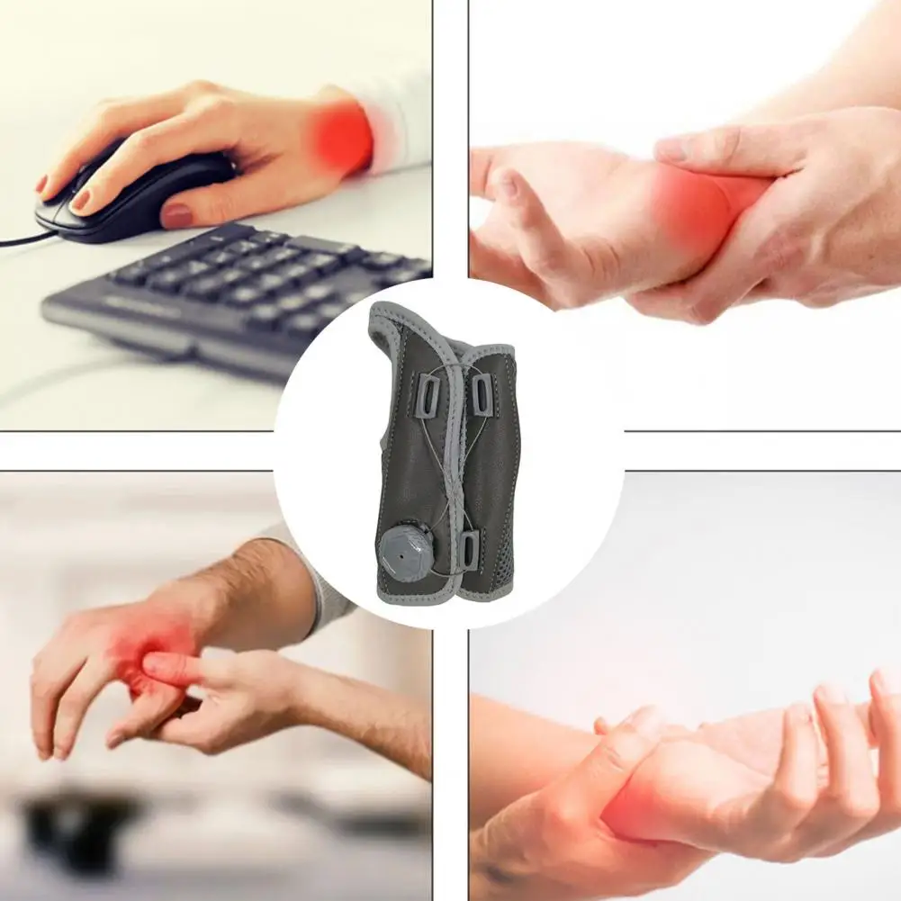 Carpal Tunnel Wrist Brace Nylon Wrist Support Adjustable Wrist Brace for Carpal Tunnel Faux Leather Hand Support Splint for Men
