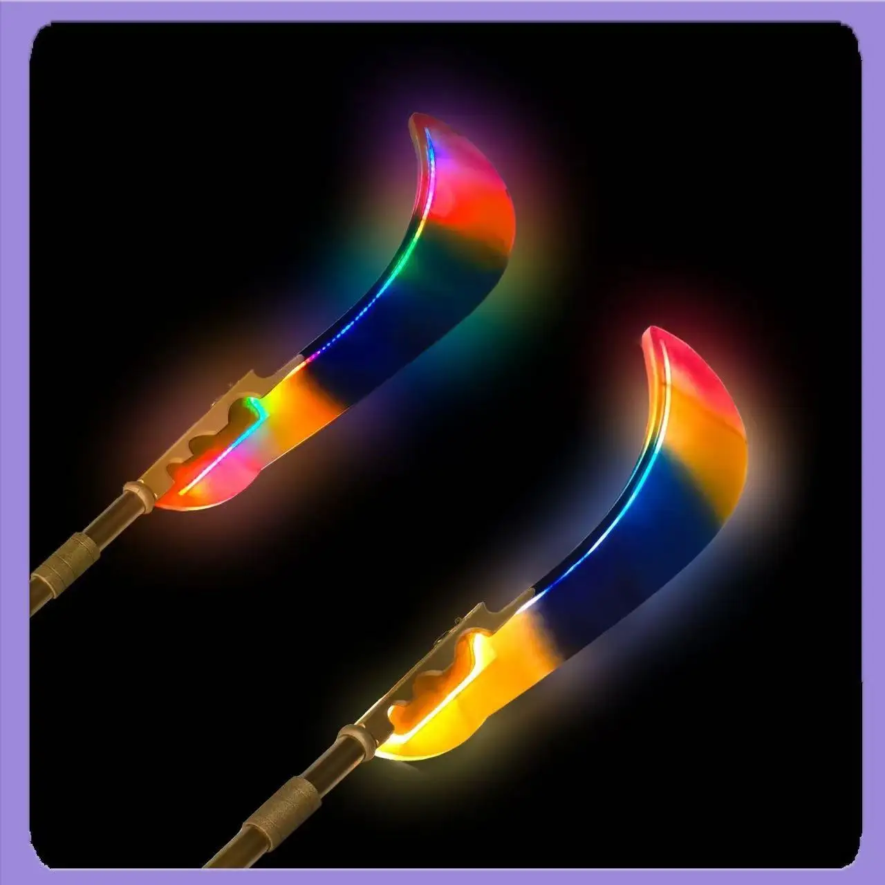 อาวุธคอสเพลย์เรืองแสงของรูมิจากอนิเมะ Kpop Demon Hunters อุปกรณ์ประกอบชุดแฟนซีสำหรับงานปาร์ตี้ฮาโลวีน คริสต์มาส และงานแฟนซีต่างๆ