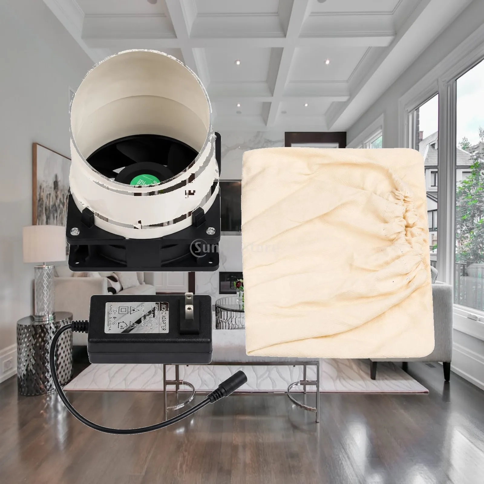 Low-Pressure Dust Extractor Fan Portable Dust Extractor with Collection Bag Reusable for Jewelry Makers, Polishing Work
