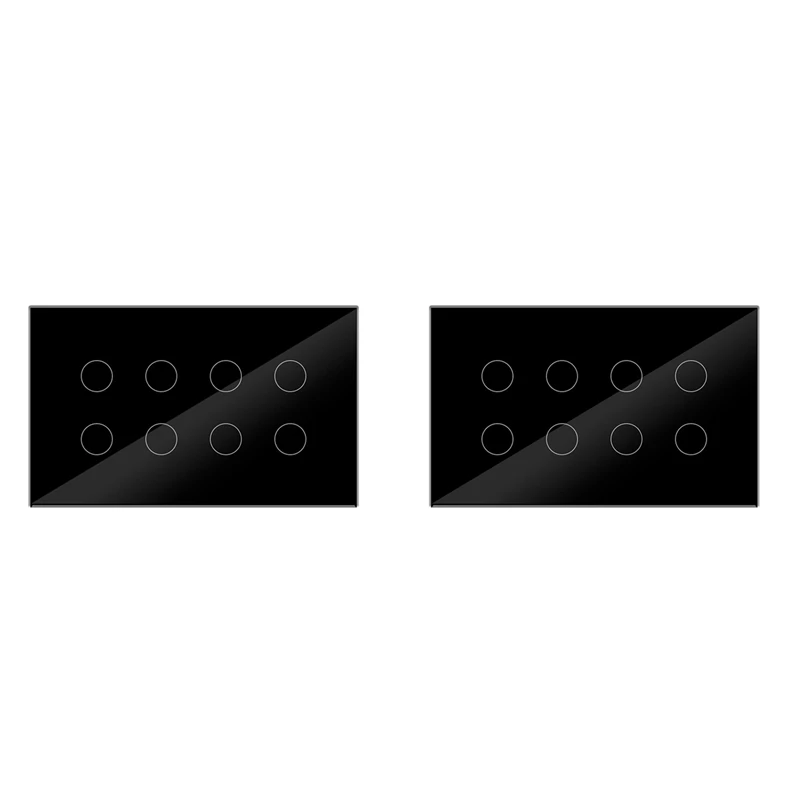 

【HOT】2X WIFI Smart Touch Light Wall Switch Interruptor Glass Panel 8 Gang Tuya Smart Life For Alexa Google Home Black