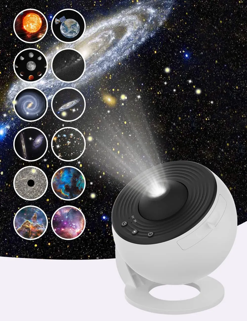 

Galaxy Projector,12 in 1 Planetarium Star Projector for Bedroom Decor,Rotating Nebula Projector Lamp,Timed Starry Night Light