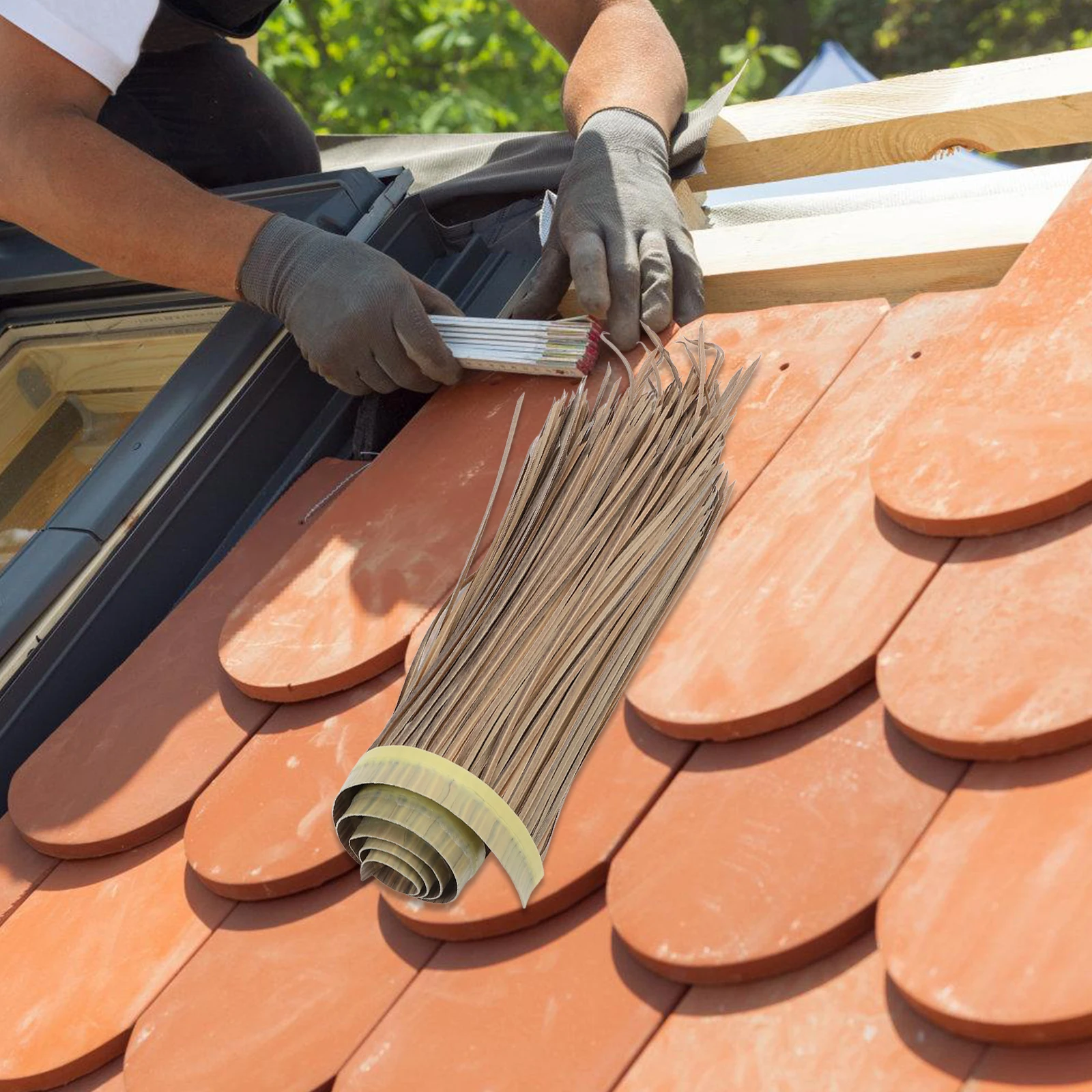 

Simulated Thatch Roof Artificial Flame Retardant Straw Roofing Decorative Garden Landscape Hut Bar Restaurant Wall Scene DIY