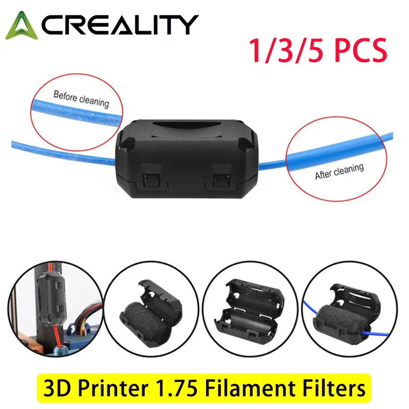 

1/3/5PCS 3D Printer 1.75 Filament Filters Dust Removal Flame Foam Cleaner Blocks For Crealty PLA ABS PETG Filament