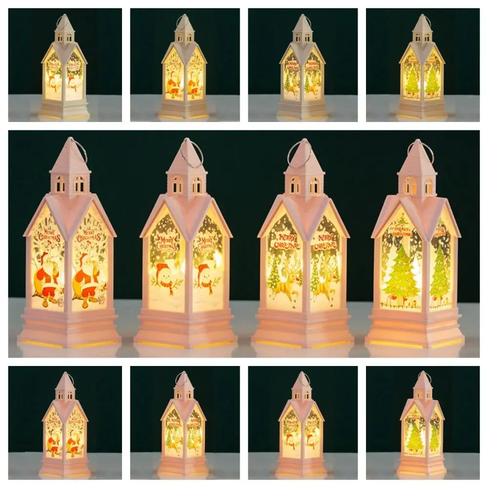 

Светодиодные рождественские фонари: олень, елка, Санта, снеговик, замок, подвесные фонарики