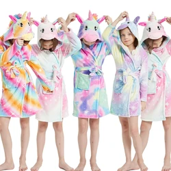 Night Gown For Toddler Girl Pijama De Kuromi Niña Kimono Spa Party For Girls Unicorn Kigurumi Animal Cartoon Hooded Bathrobes