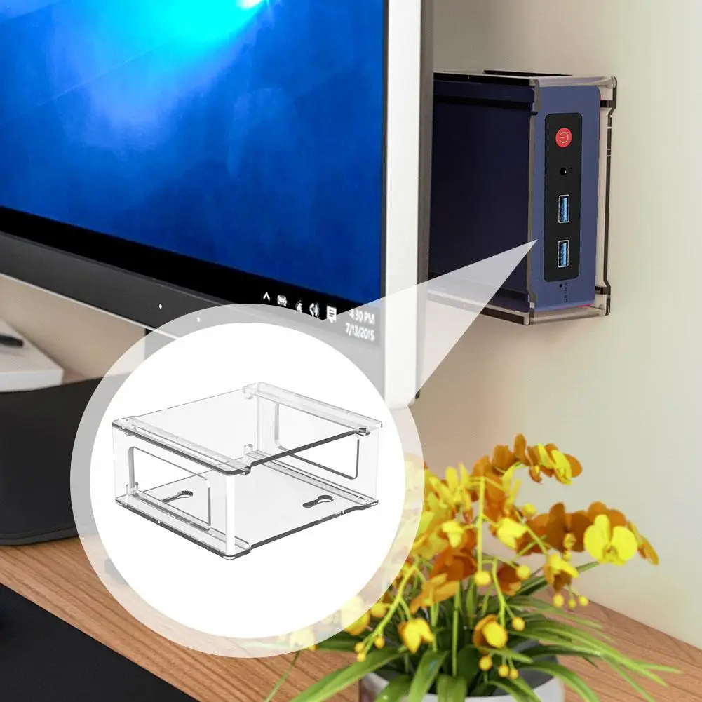 

Vertical Stand for Beelink S12 Pro Computer host - transparent acrylic fixed at various angles Space Saving Holder Accessories