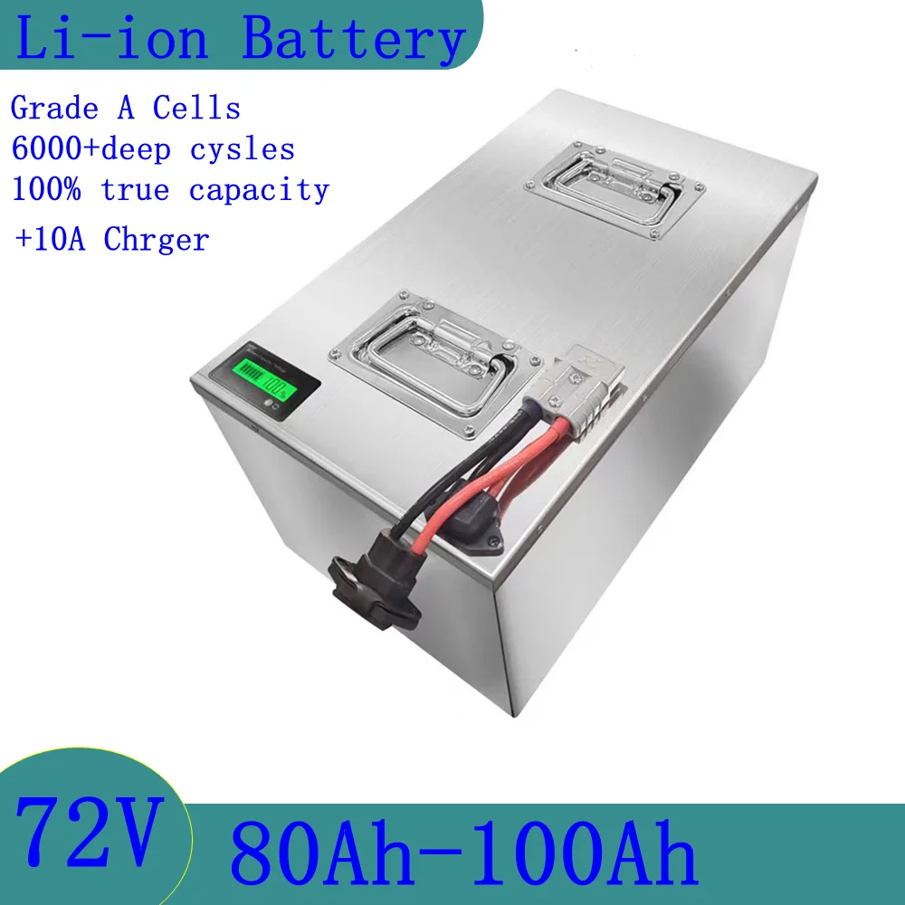 

72 В 80 Ач литий-ионный 72 В 100 Ач 7000 Вт гольф-клуб велосипед трехколесный велосипед дом на колесах + зарядное устройство 10 А литиевая батарея