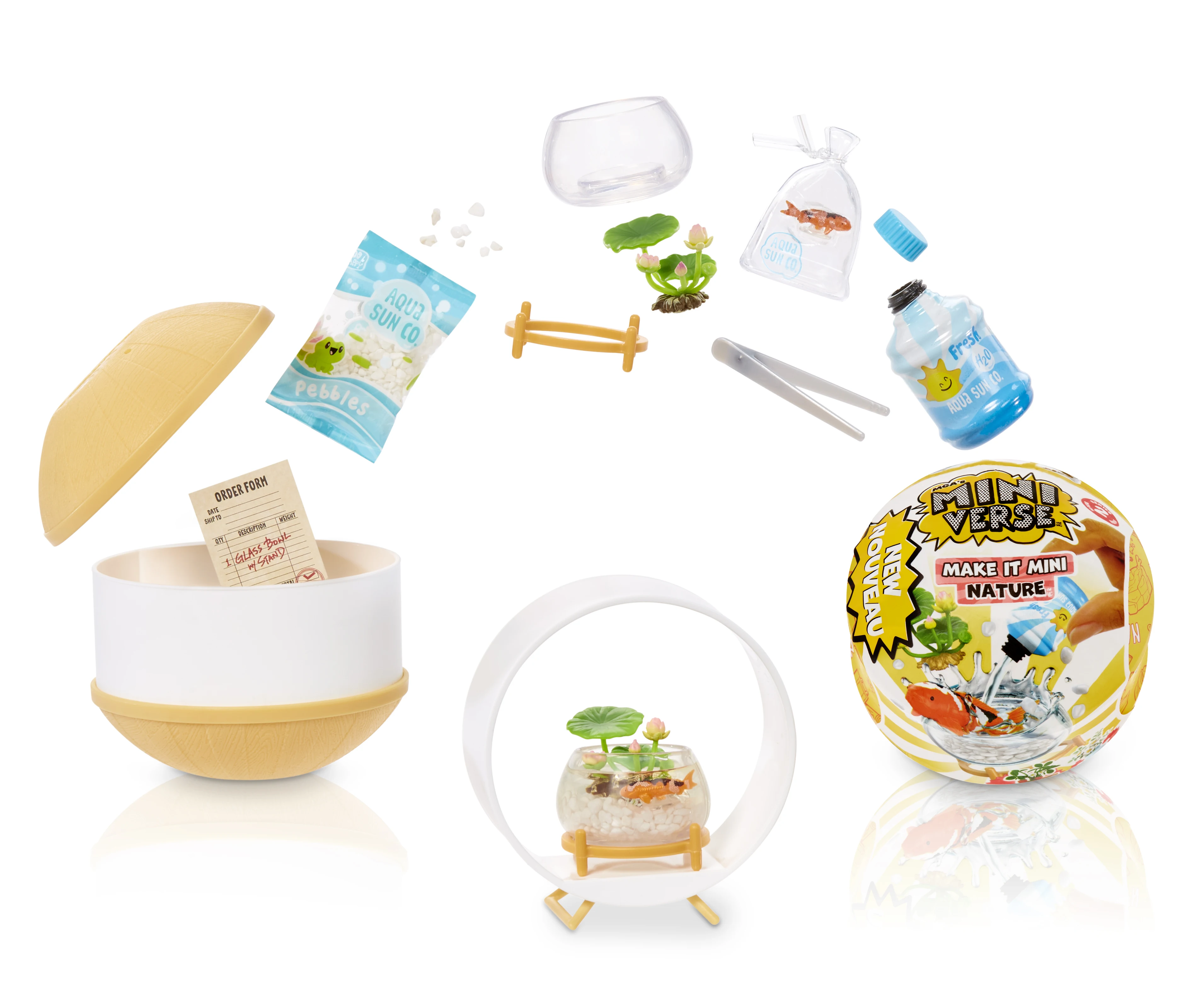 

Коллекционные миниатюрные фигурки MGA Miniverse Make It Mini Nature: загадочная коробка-сюрприз с растительной тематикой, DIY-реплика сада из смолы