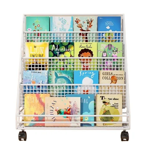 movable Children's bookshelf toy storage rack 