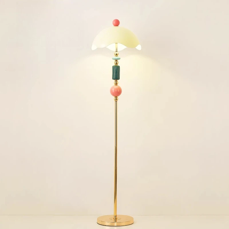 

French eggshell floor lamp bedroom high-end light luxury bedside ambient
