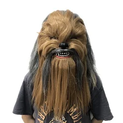 Chewbacca Cosplay Mask Chewie Plush Animal Latex Mask Helmet Halloween Party Accessories Props