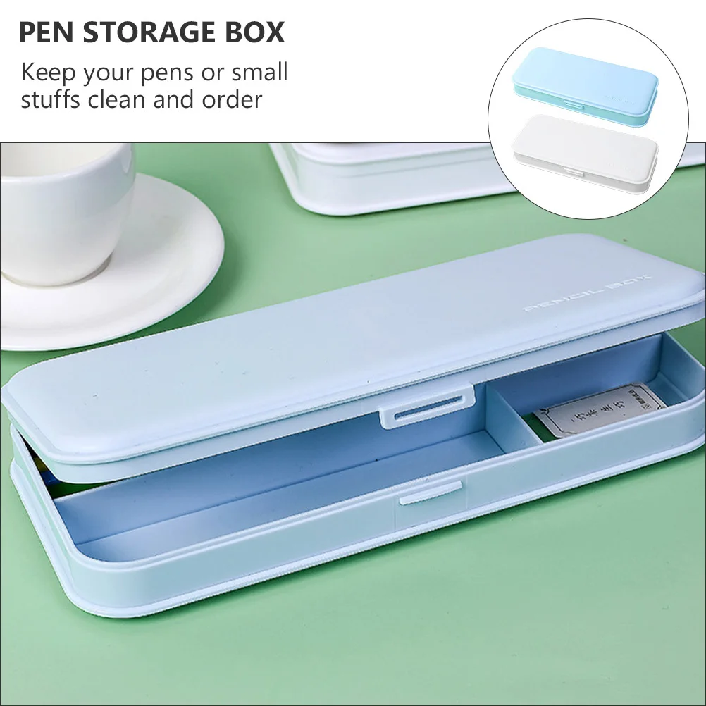 

2pcs Iron Pencil Box Compact Stationery Case For Student Multi-Functional Pen Storage Organizer Small Pencil Container Durable