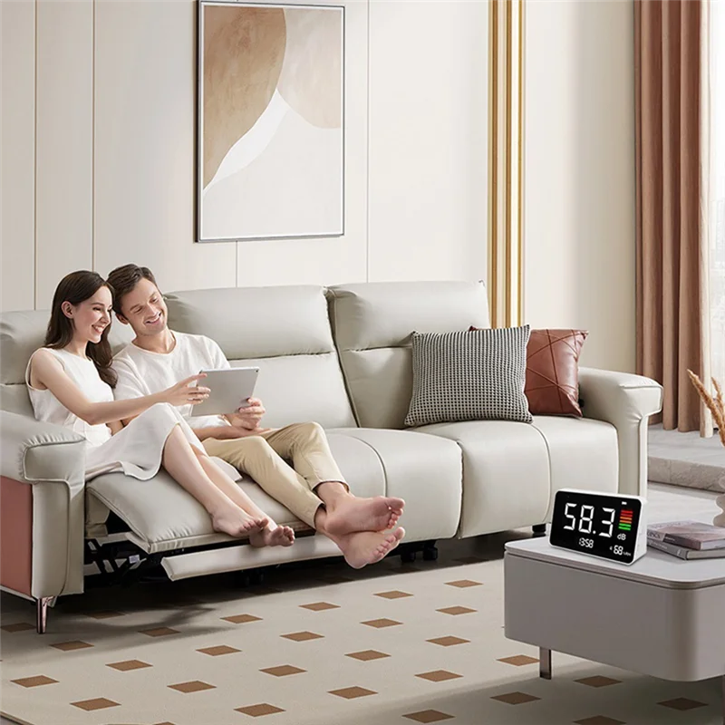 A98E-Digital Decibel Meter DM219N per fonometro da tavolo 30-130Dba, inclusa rilevamento di temperatura e umidità per la scuola domestica Lib