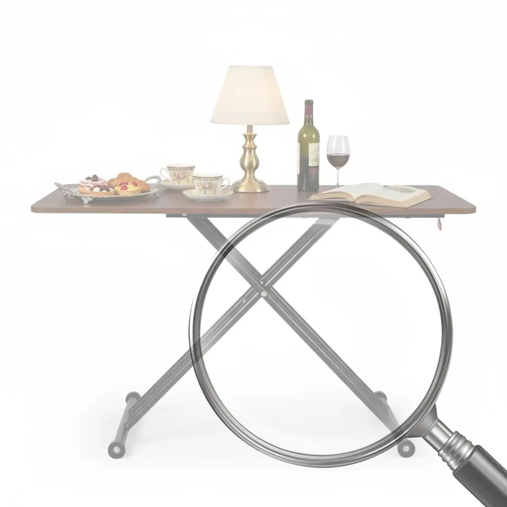 

Folding Coffee Table with Rollers Portable Floor Table Wooden Modern Coffee Table for Small Spaces