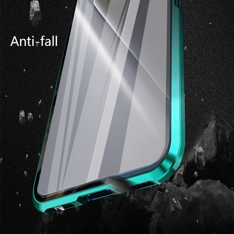 Biruiqu For Xiaomi PocoX8Pro/ProMax Magnetic Absorption Case Metal Frame Shockproof Double Sided Tempered GlassMagneticCaseCover view 6